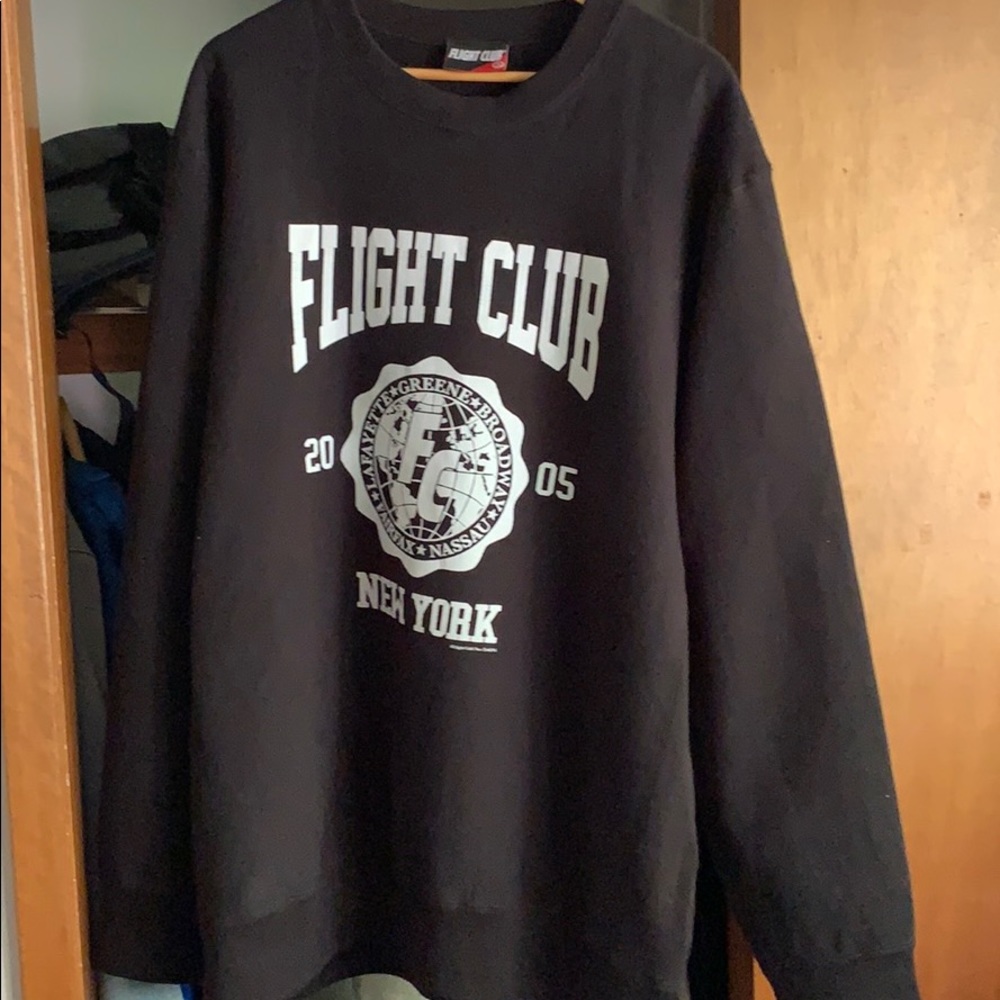 Flight Club Black Crewneck/Sweater- Size XXL